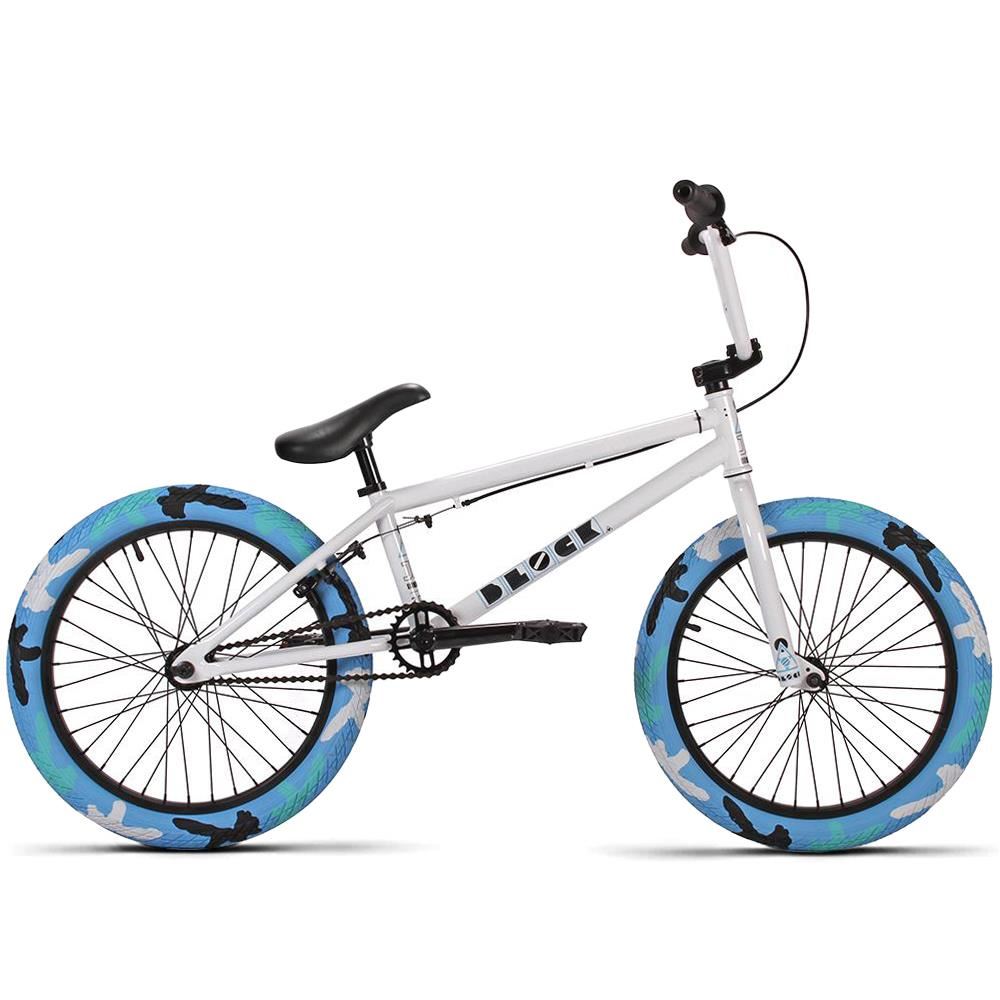 Blue and white bmx bike hotsell