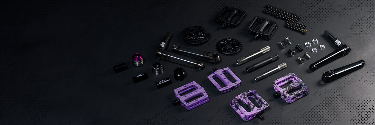 Shop from our large collection of BMX drivetrain from Source BMX from a selection of cranks, sprockets, chains and everything in between to keep your BMX Bike running smoothly to take your performance to the next level for those jumps and tricks.