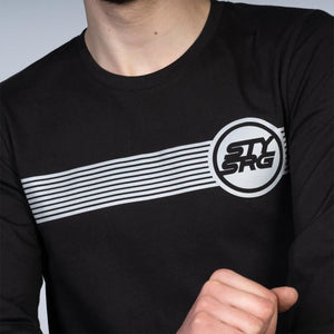 Stay Strong Icon Stripe Reflective Long Sleeve T-Shirt - Black