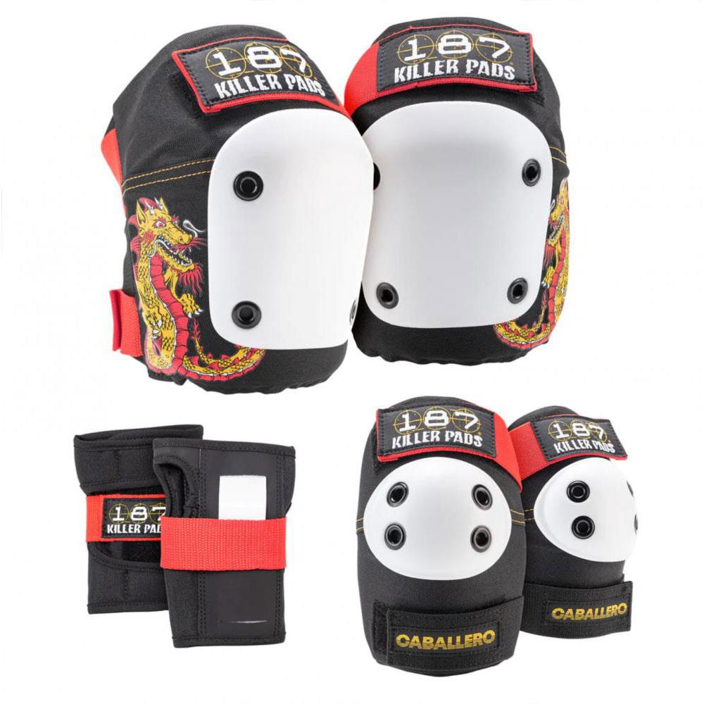 187 Killer Pads Six Pack Set - Caballero Black/Red/Gold