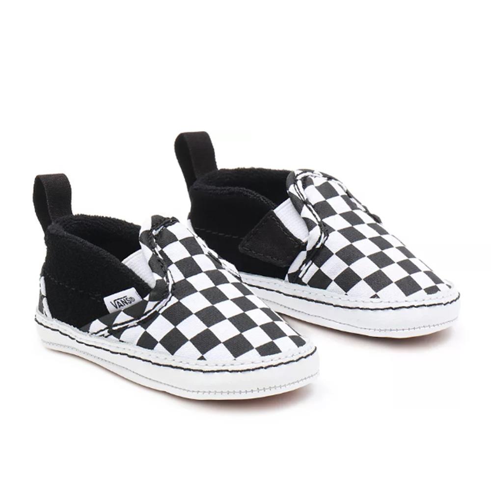 Vans Infant Slip-On V Checker Crib Shoes (0-1 Year) - Black/True White