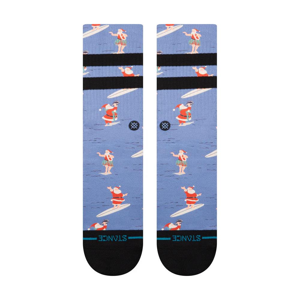 Stance Surfing Santa Crew Socks - Blue Wash - Large