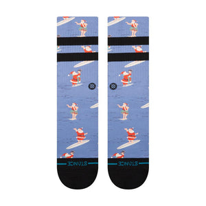 Stance Surfing Santa Crew Socks - Blue Wash - Large