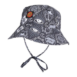 Santa Cruz Womens Classic Tie Bucket Hat - Black Patchwork