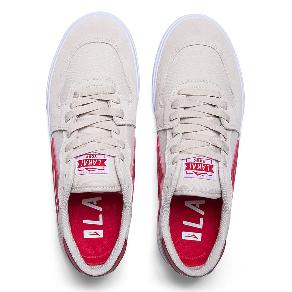 Lakai York - White/Red Suede