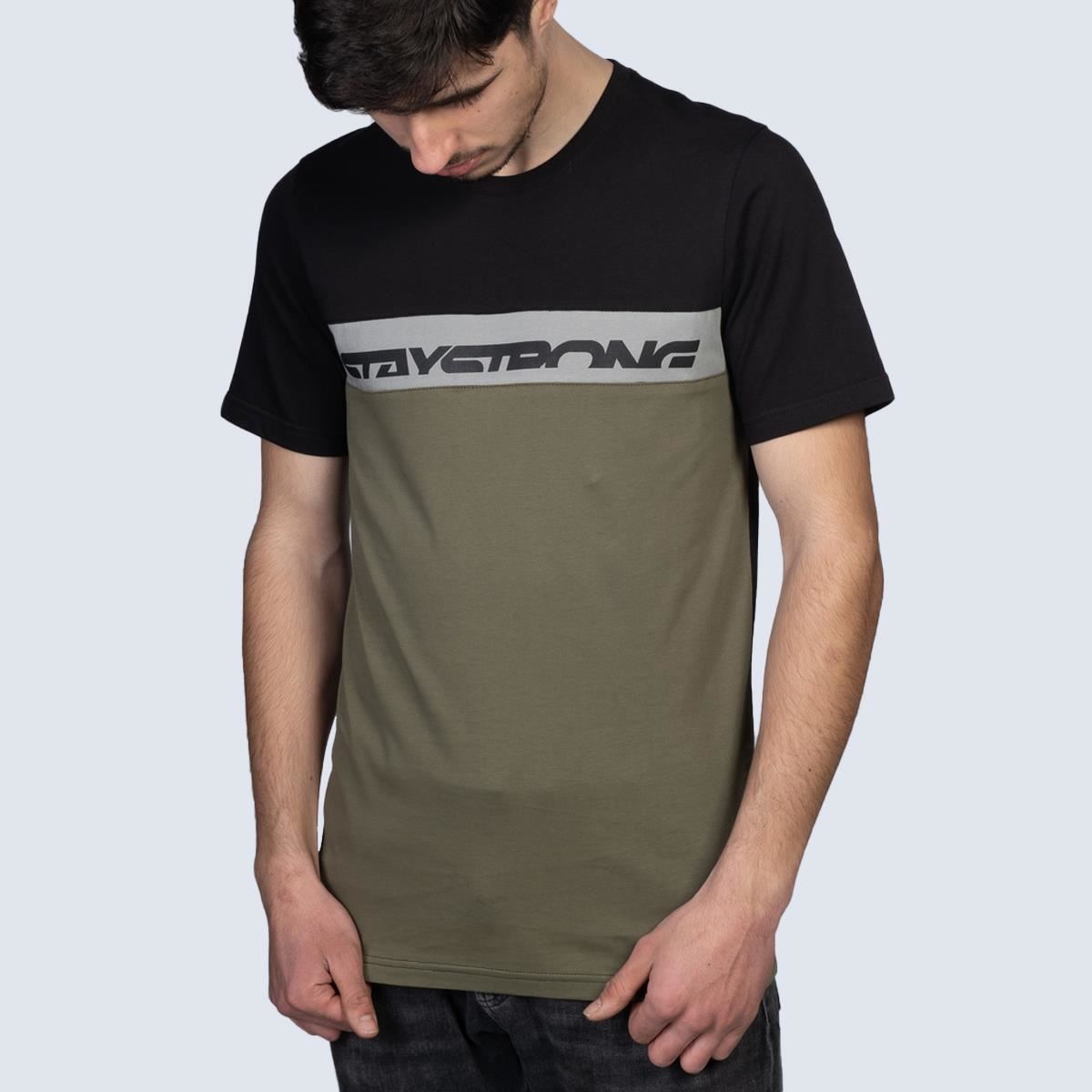 Stay Strong Cut Off T-Shirt - Black/Green