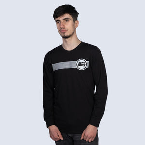 Stay Strong Icon Stripe Reflective Long Sleeve T-Shirt - Black