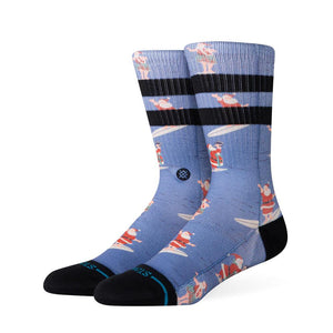 Stance Surfing Santa Crew Socks - Blue Wash - Large