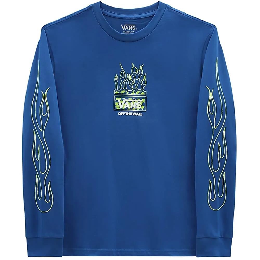 Vans Kids Neon Flames Long Sleeve T-Shirt - True Blue