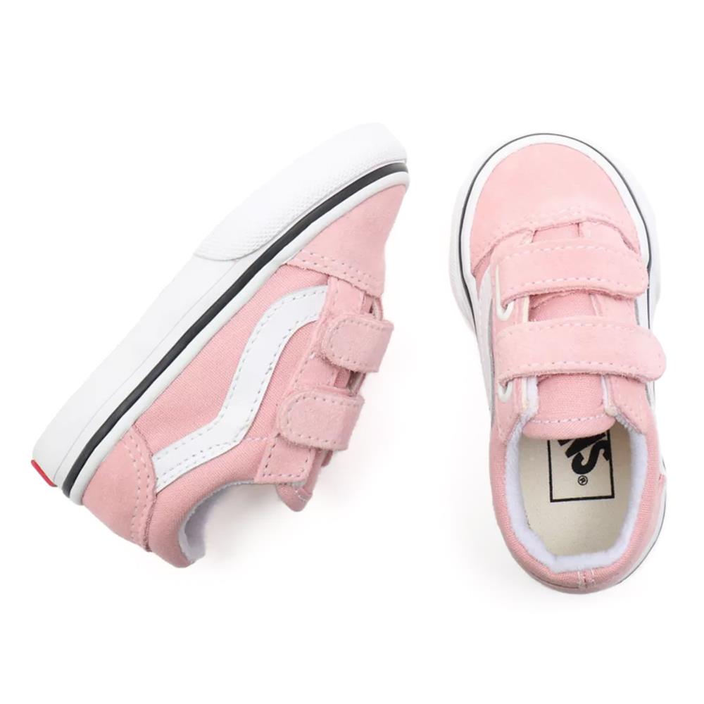 Vans Toddler Old Skool V Shoes - Powder Pink/True White