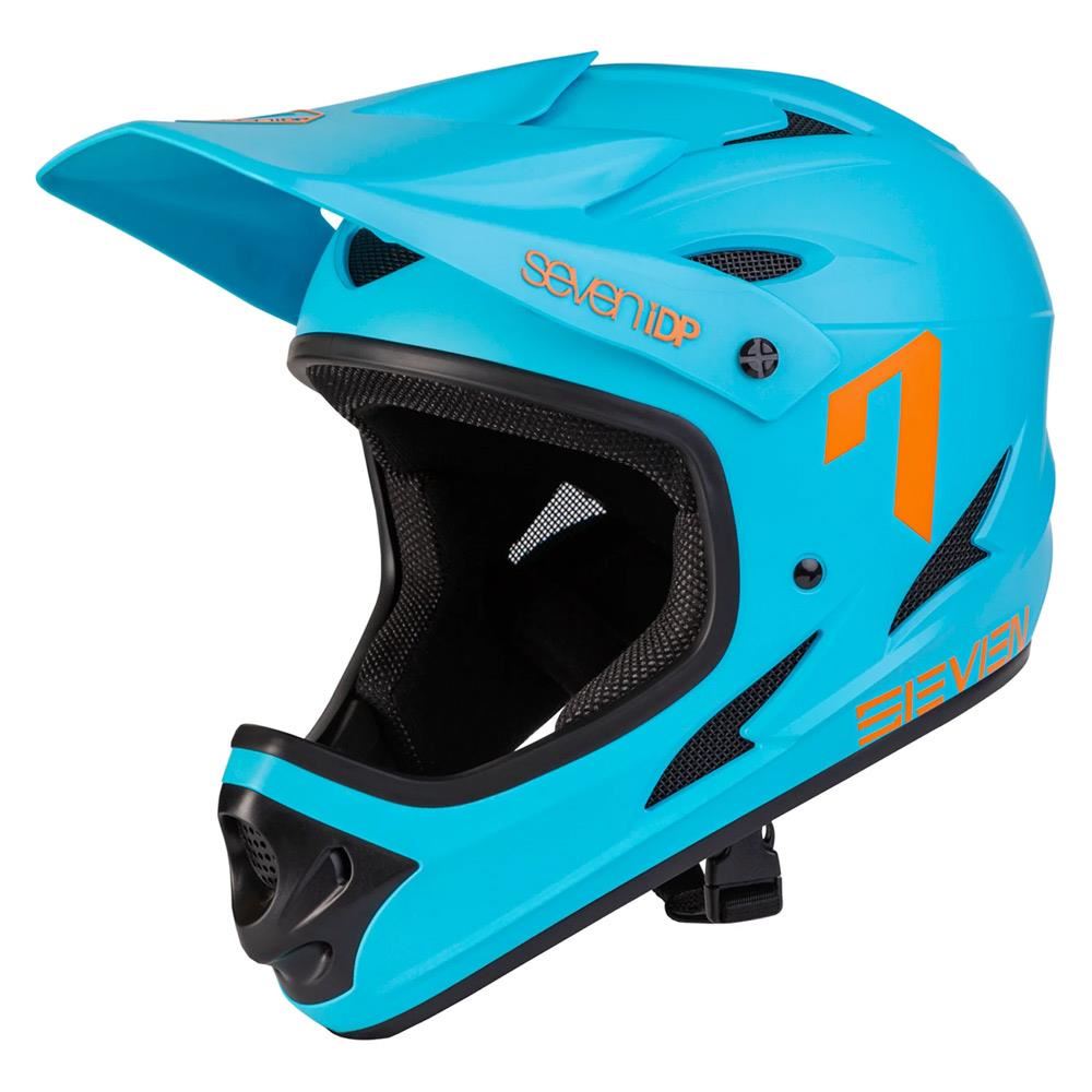 Seven iDP M1 Race Helmet - Light Blue/Orange | Source BMX